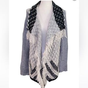 Grey and Black cute cardigan bought at Anthropologie.